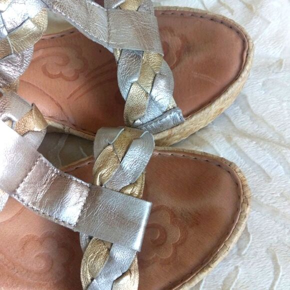 Born Barstow Platform- Metallic Wedge Sandal - Picture 4 of 14